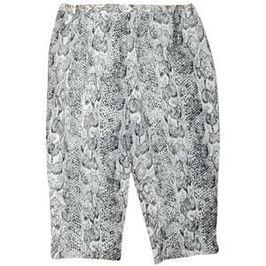 Vintage 80s Black and White Snake Skin Crop Paints Size 20